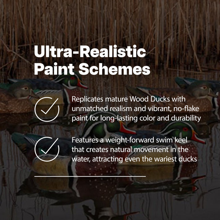 Avian X Topflight Wood Ducks, Floating Decoys, 6 Pack, Multicolor (Open Box) - VMInnovations