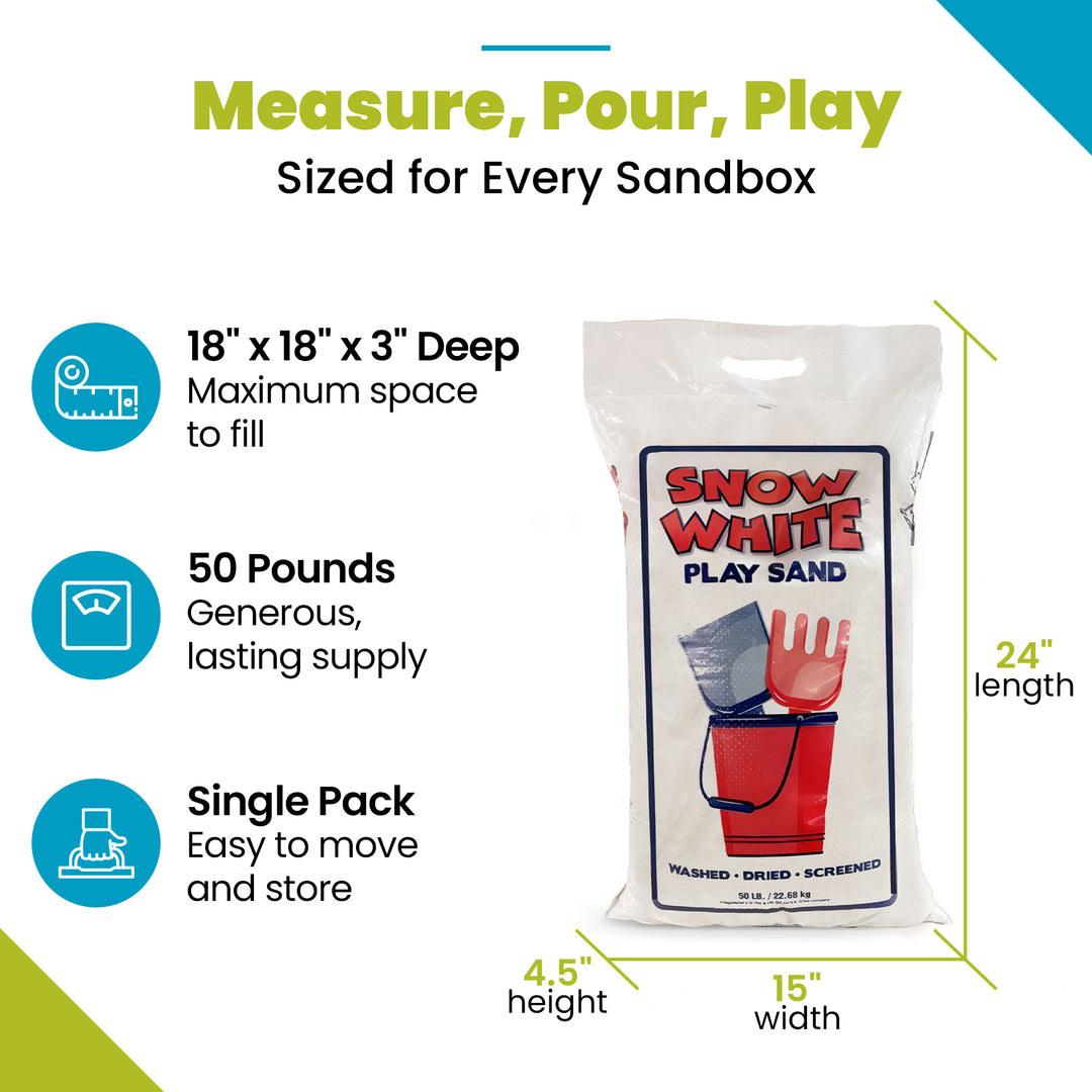 US Silica Snow White Comfortable Play Sand for Sand Tables, 50lb. Bag (Open Box) - VMInnovations