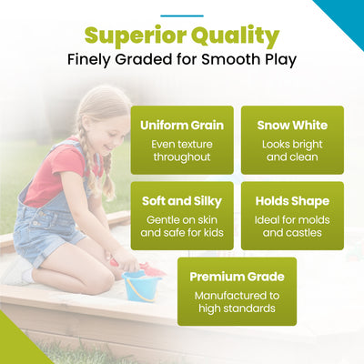 U.S. Silica Snow White Play Sand Sparkling White & Super Soft, 50 Pounds, 5 Pack