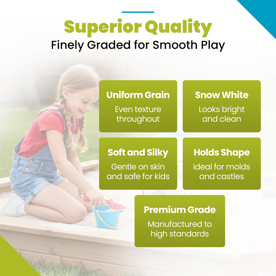 US Silica Snow White Comfortable Play Sand for Sand Tables, 50lb. Bag (Open Box) - VMInnovations