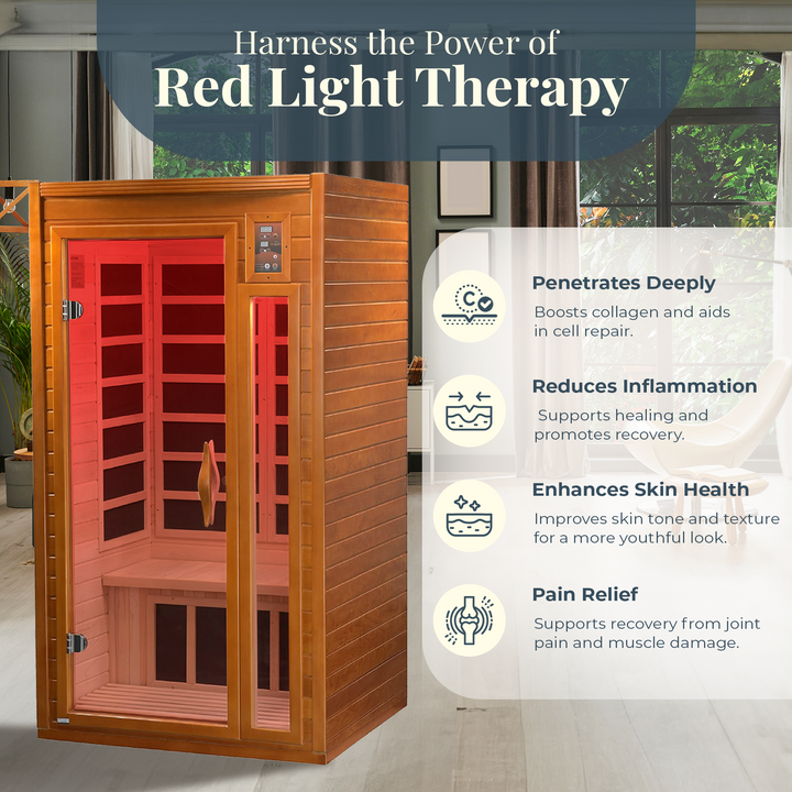 Dynamic Barcelona Hemlock Wood Low EMF FAR Infrared Sauna For Home (For Parts)