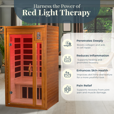 Dynamic Barcelona Hemlock Wood Low EMF FAR Infrared Sauna For Home (For Parts) - VMInnovations