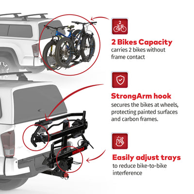 Yakima EVO Premium 2 Bike Capacity Tray Hitch Mounted Bike Rack, Black(Open Box)