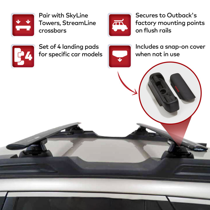 YAKIMA Landing Pad 15, Fixed Point Mounts 15-19 Subaru Outback, Black (Open Box)