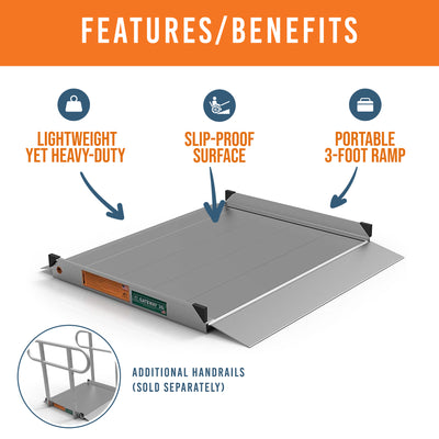 EZ-ACCESS GATEWAY 3G 3 Foot Solid Surface Aluminum Portable Wheelchair Ramp
