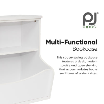 PJ Wood Multi-Functional Bookcase, Store or Display Books of Different Sizes - VMInnovations