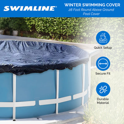 Swimline 28' Round Above Ground Swimming Pool Winter Cover Blue (Open Box) - VMInnovations