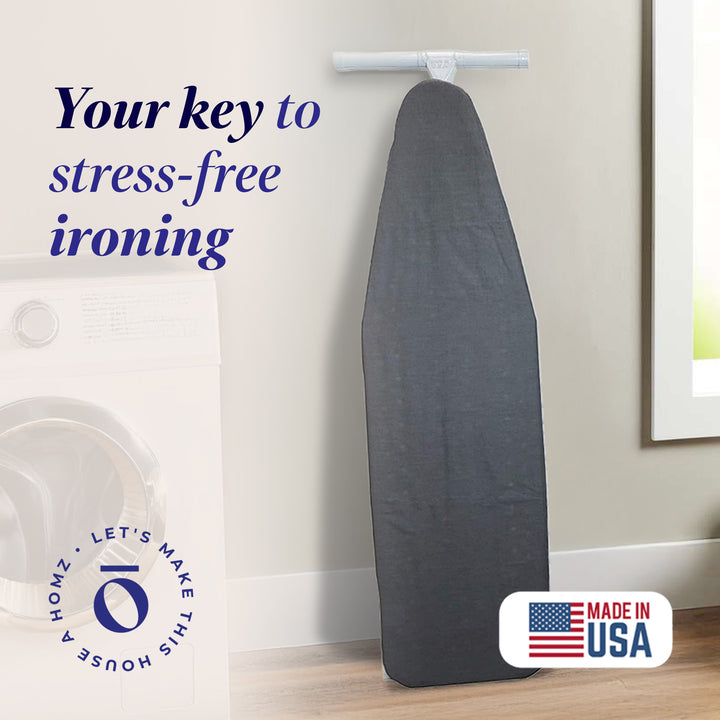 Homz T-Leg Foldable Adjustable Ironing Board with Foam Pad & Cotton Cover (Used)