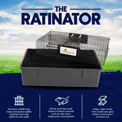 Rugged Ranch RATTR Ratinator Live Rat Squirrel Chipmunk Metal 2 Door Trap Cage - VMInnovations