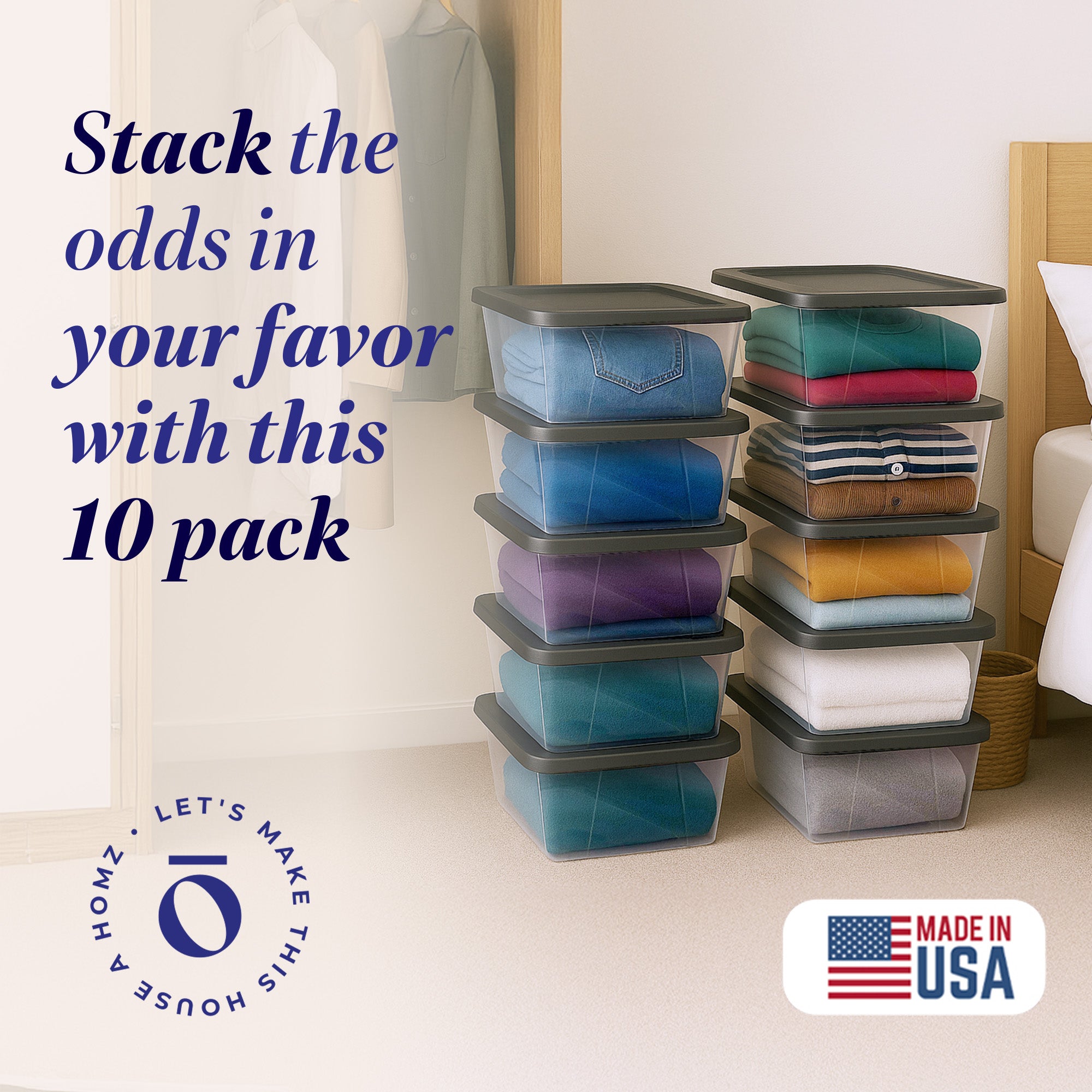 Homz Snaplock 6 Qt Clear Organizer Storage Container w/ Lid (10 Pack) (Open Box) - VMInnovations
