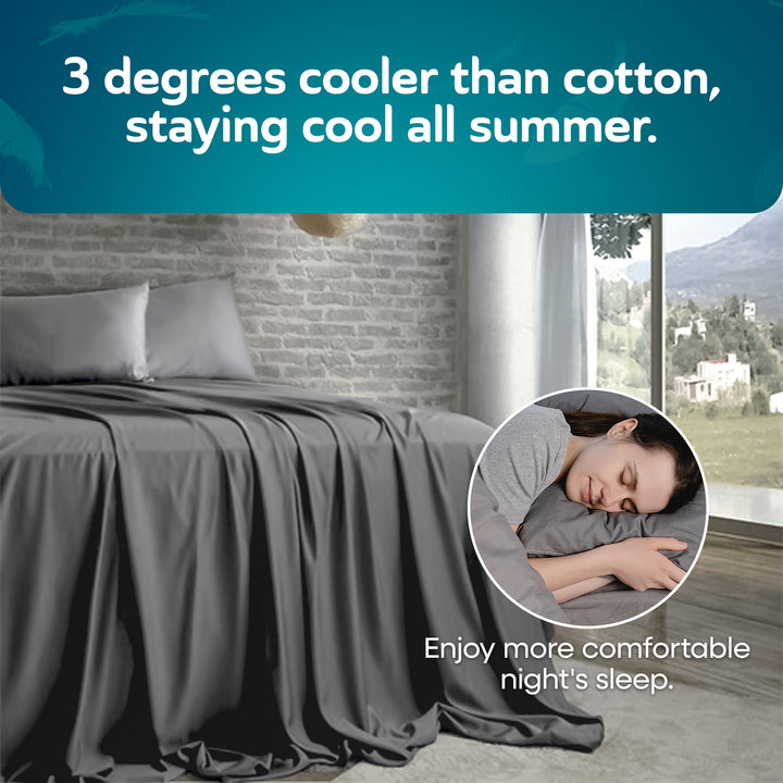 Sleepgram Viscose from Bamboo Cal King Bed Sheet Set w/2 Pillowcases (Open Box) - VMInnovations