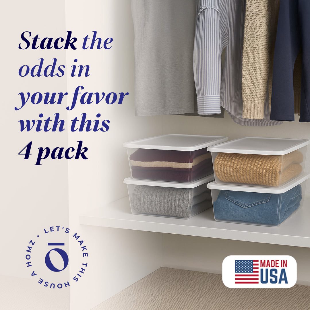 12 Qt Snaplock Clear Plastic Storage Container w/ Secure Lid, 4 Pack(Open Box)