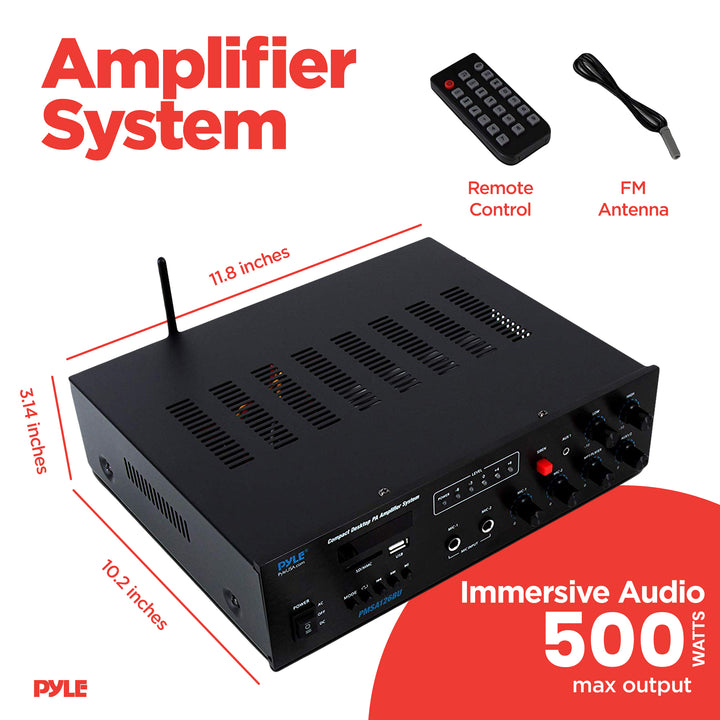 Pyle Bluetooth Compact PA Speaker & Microphone Receiver Address Amplifier System
