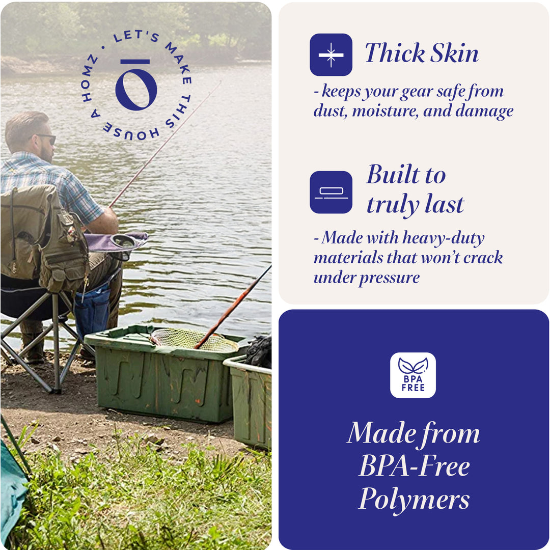 HOMZ Durabilt 27 Gal Storage Tote with Lid, Green Camo (2 Pack) (Open Box)