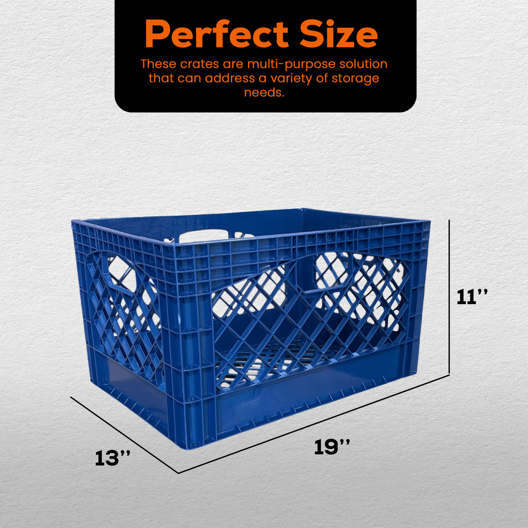 Juggernaut Storage 3-Pack Crate for Office Storage & Classroom Organization,Blue