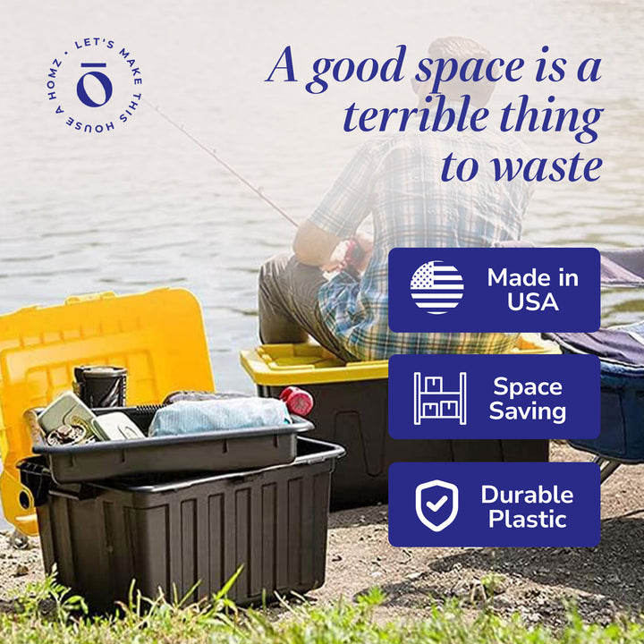 Durabilt Heavy Duty 27 Gallon Plastic Organizer Storage Bin Tote (2 Pack) (Used) - VMInnovations