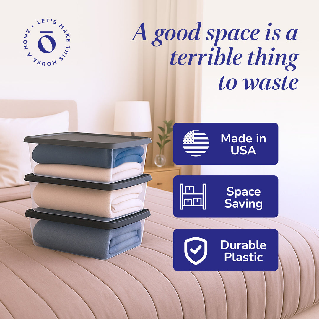 Homz Snaplock 6 Qt Clear Organizer Storage Container w/ Lid (10 Pack) (Open Box) - VMInnovations