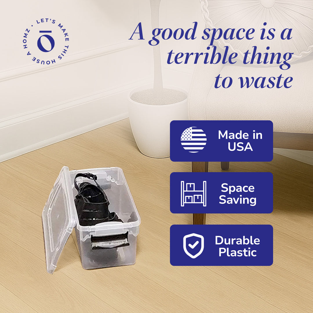 Homz 7.5 Qt Clear Storage Container with Latching Lids, (5 Pack) (Open Box) - VMInnovations