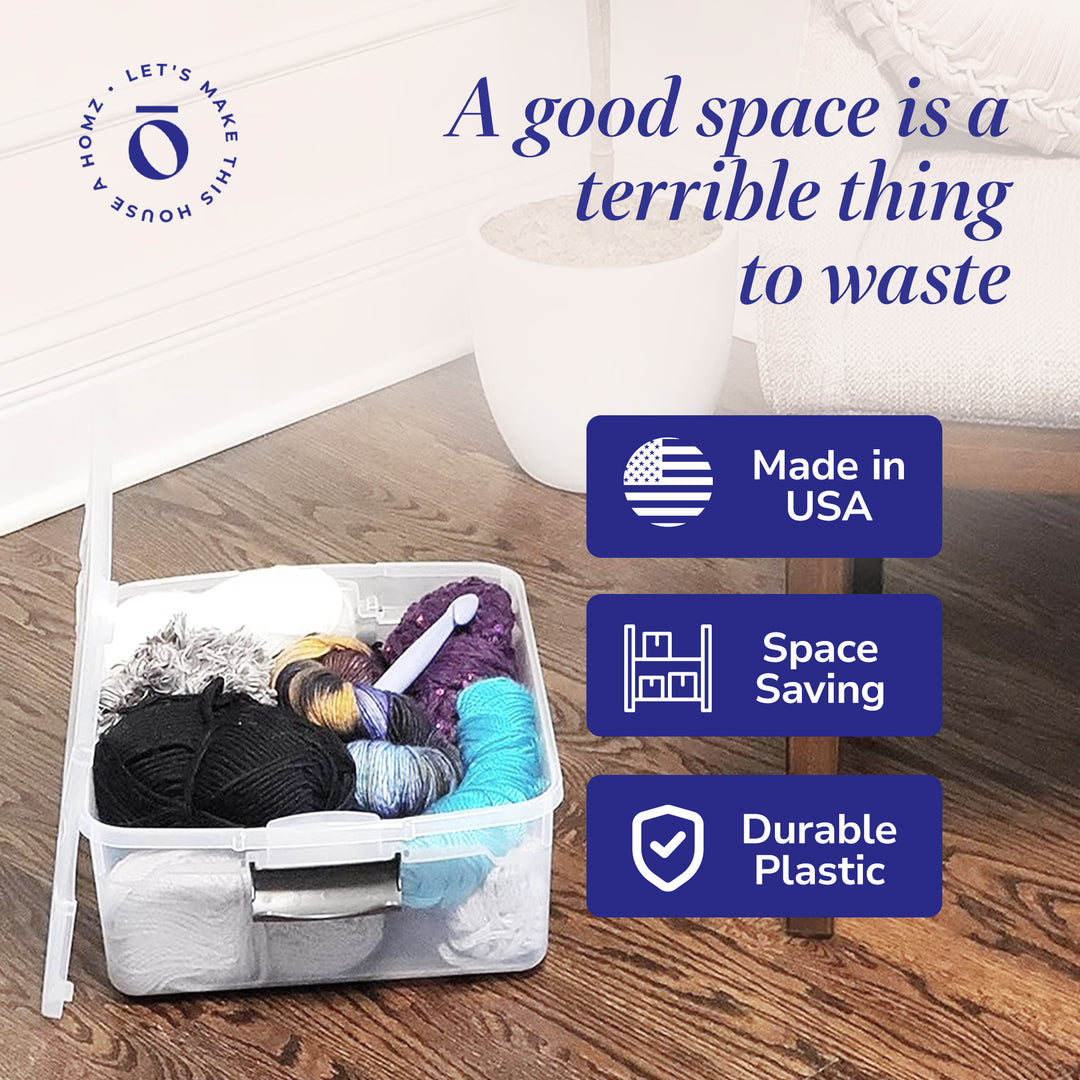 Homz 15.5Qt Plastic Stackable Home Container w/Lid, Gray Latch 4 Pack (Open Box)