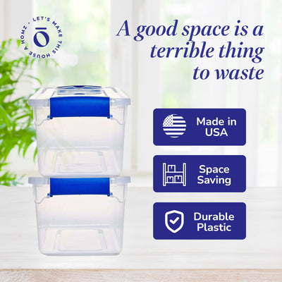 Homz 7.5 Qt Secure Clear Plastic Stackable Storage Container, 5 Pack (Open Box)