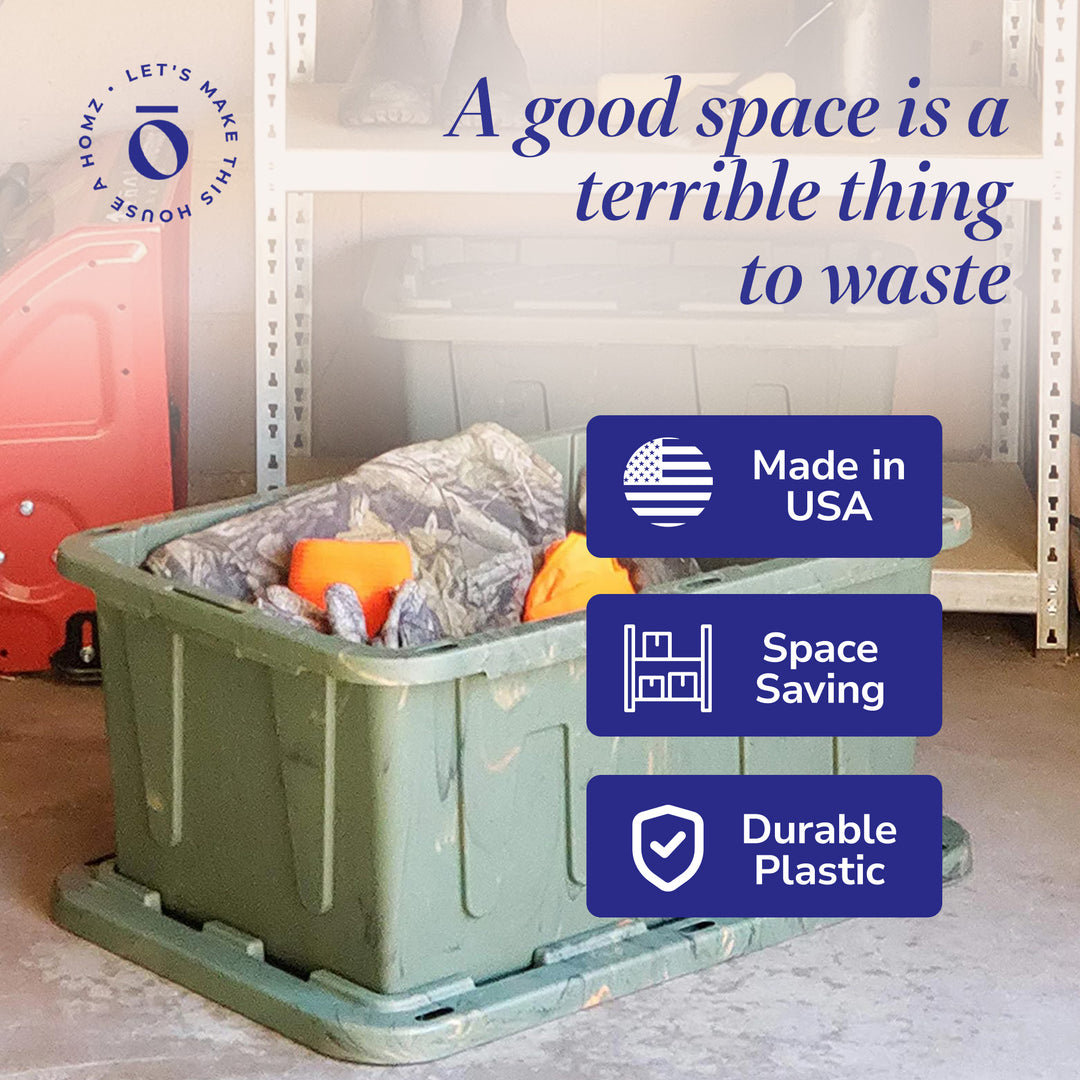 Homz 15 Gallon Durabilt Home Storage Container with Snap Lid, 2 pk (Open Box)