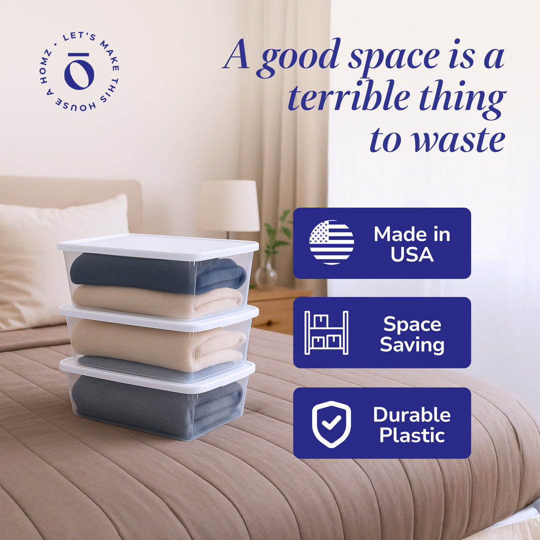 Homz 6 Qt Secure Latching Plastic Container Bin w/ Lid 10 Pack (Open Box)