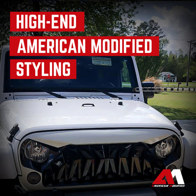 American Modified Shark Grille for '07 -'18 Jeep Models, White & Black (Used)