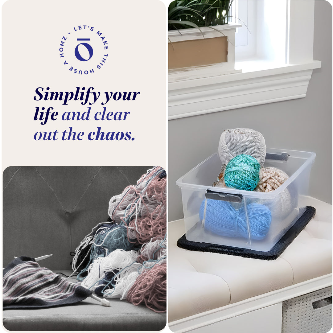 Homz 15 Qt Stackable Plastic Storage Container w/Snaplock Lid, Gray (8 Pack)