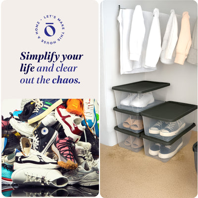 Homz Snaplock 6 Quart Clear Organizer Storage Container Bin with Lid (20 Pack) - VMInnovations
