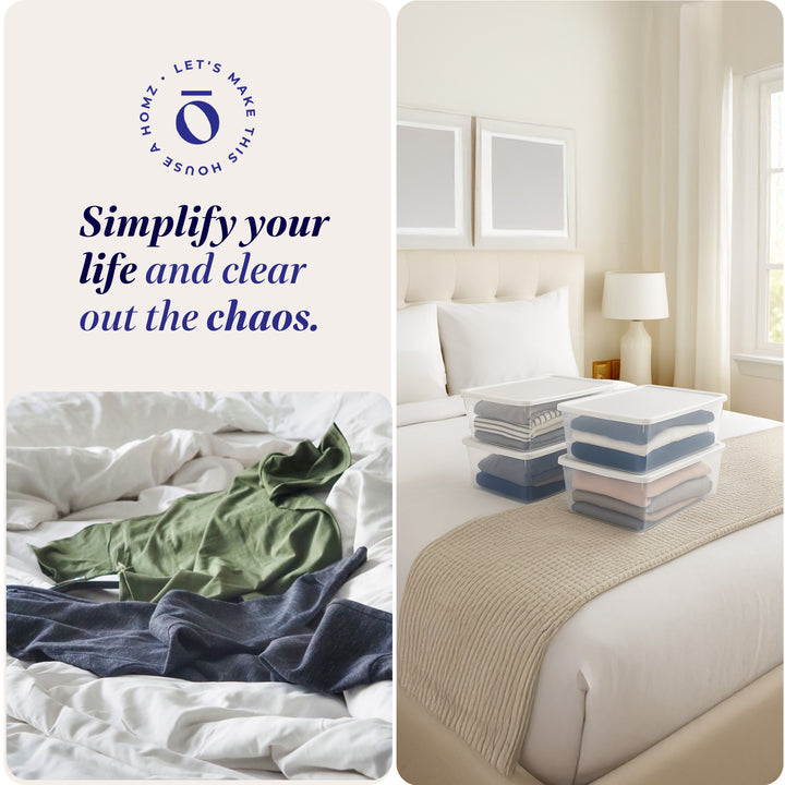 Homz 12 Qt Snaplock Clear Plastic Storage Bin with Secure Lid, 4 Pack (Used)