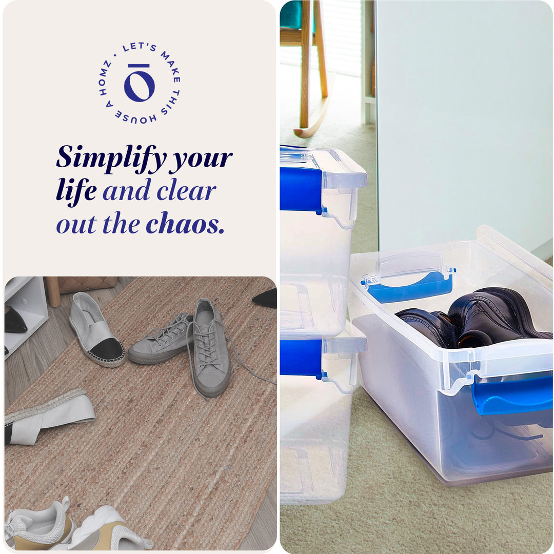 Homz 7.5 Qt Secure Clear Plastic Stackable Storage Container, 5 Pack (Open Box) - VMInnovations