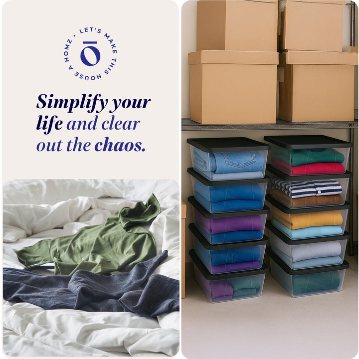 Homz Snaplock 6 Qt Clear Organizer Storage Container w/ Lid (10 Pack) (Open Box) - VMInnovations