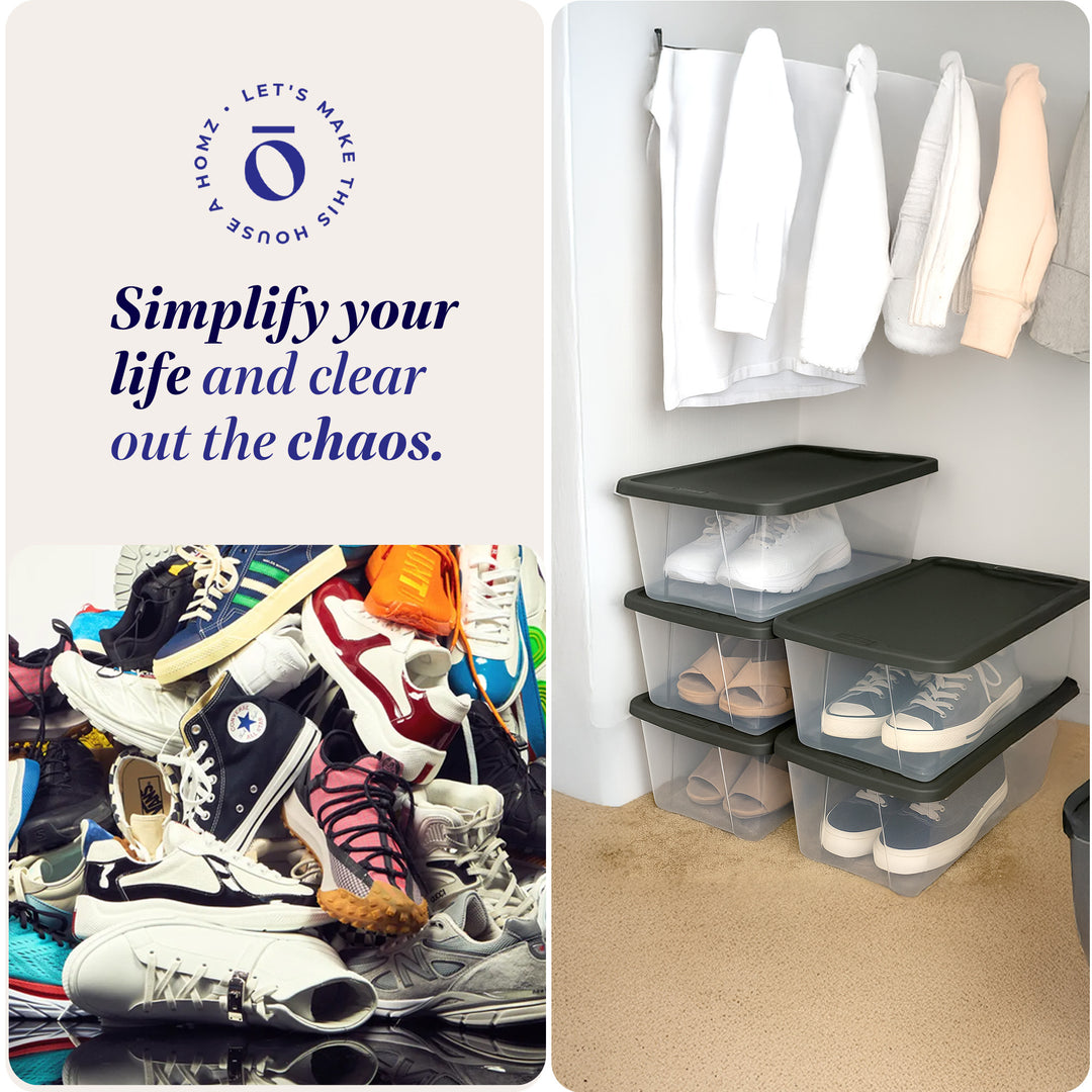 Homz Snaplock 6 Quart Clear Organizer Storage Container Bin with Lid (20 Pack)