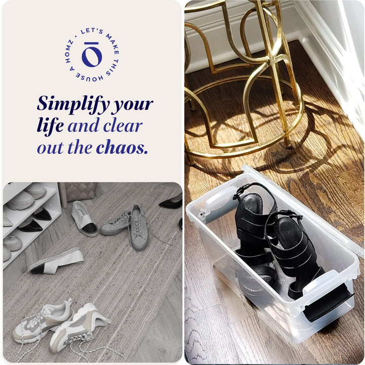 7.5 Qt Clear Storage Container with Latching Lids, (5 Pack) (Open Box)