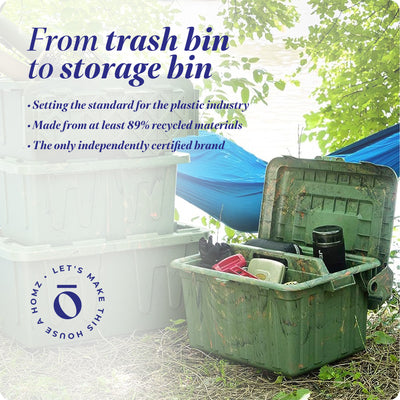 Homz 15 Gallon Durabilt Home Storage Container with Snap Lid, Green (2 Pack) - VMInnovations