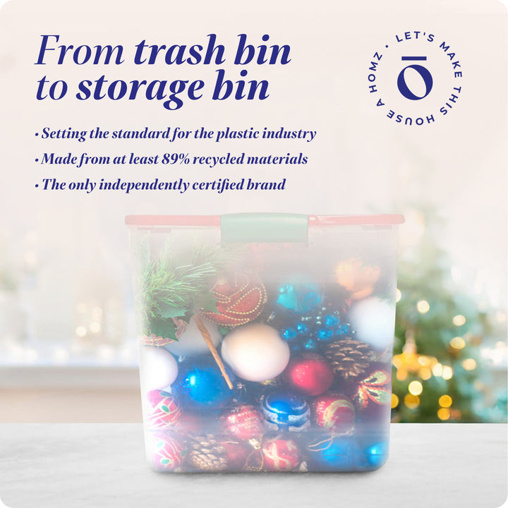 HOMZ 31 Qt Holiday Plastic Container w/ Latching Handles (4 Pack) (Open Box) - VMInnovations