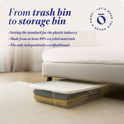 Homz 28 Qt Snaplock Clear Plastic Storage Container Bin with Secure Lid (4 Pack)
