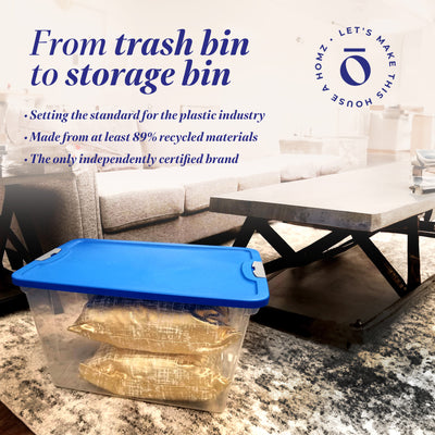 Homz 64 Qt Secure Latch Lrg Clear Stackable Storage Container w/Lid (2pk)(Used) - VMInnovations