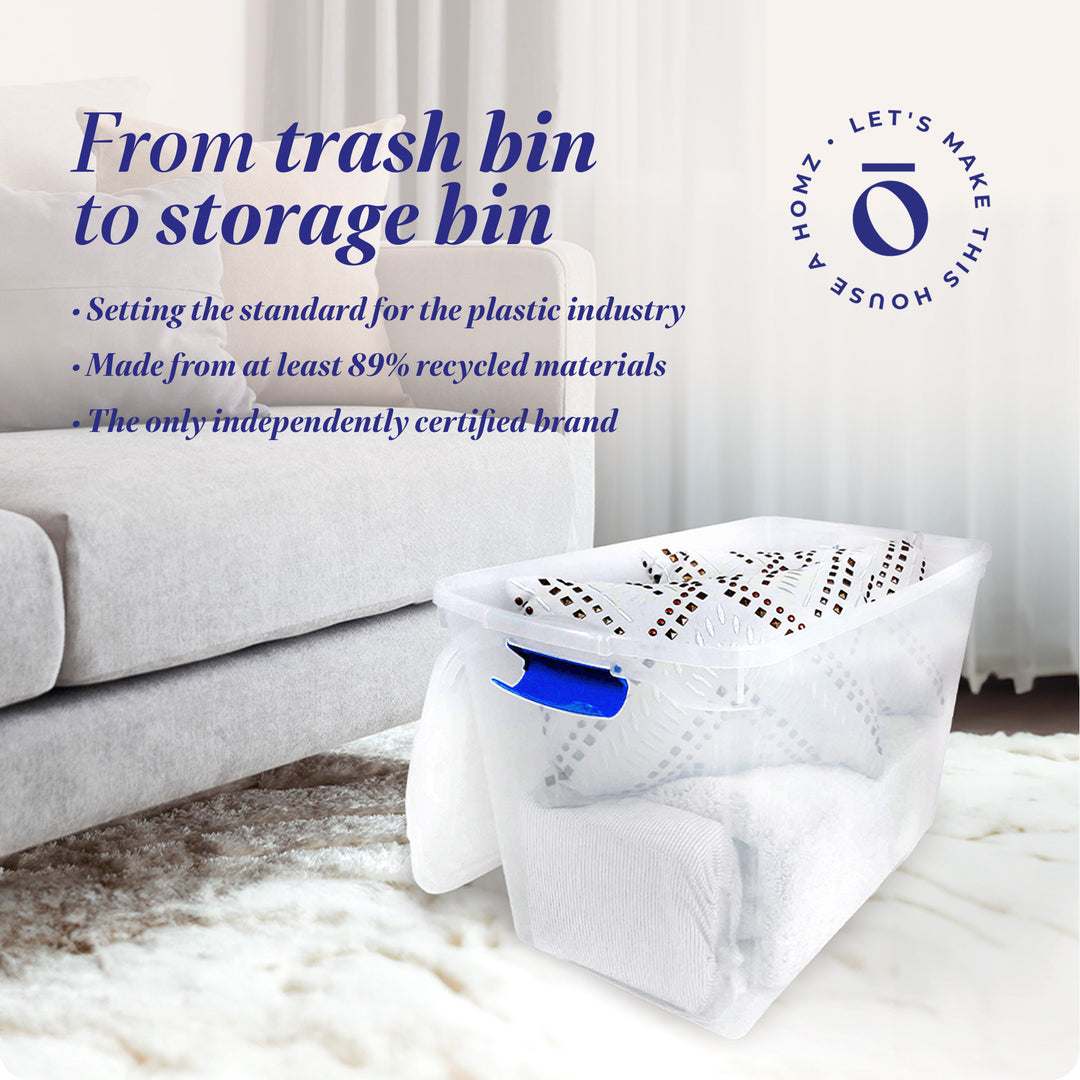 Homz 112 Quart Heavy Duty Modular Stackable Storage Containers, Clear, 4 Pack