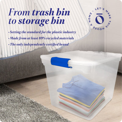 Homz 31 Quart HD Clear Plastic Stackable Storage Containers, 4 Pack (Used) - VMInnovations