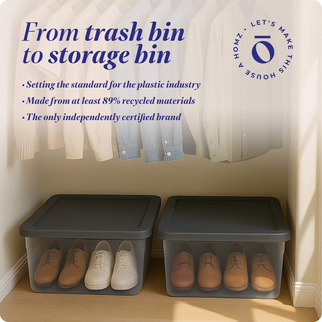 Homz Snaplock 28Qt Organizer Storage Container Bin with Lid, (2 Pack) (Open Box)