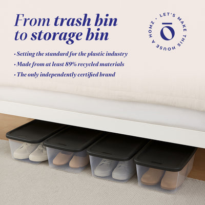 Homz Snaplock 6 Quart Clear Organizer Storage Container Bin with Lid (20 Pack)