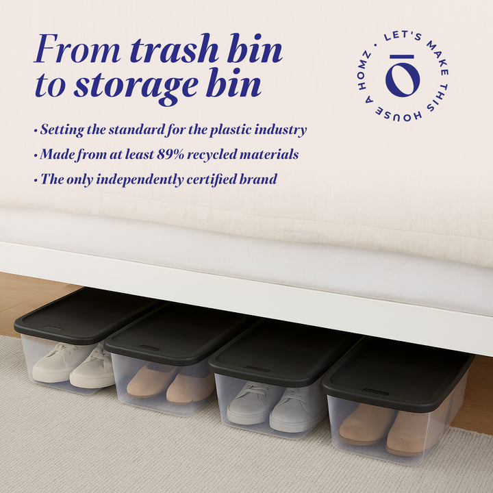Homz Snaplock 6 Quart Clear Organizer Storage Container Bin with Lid (20 Pack)