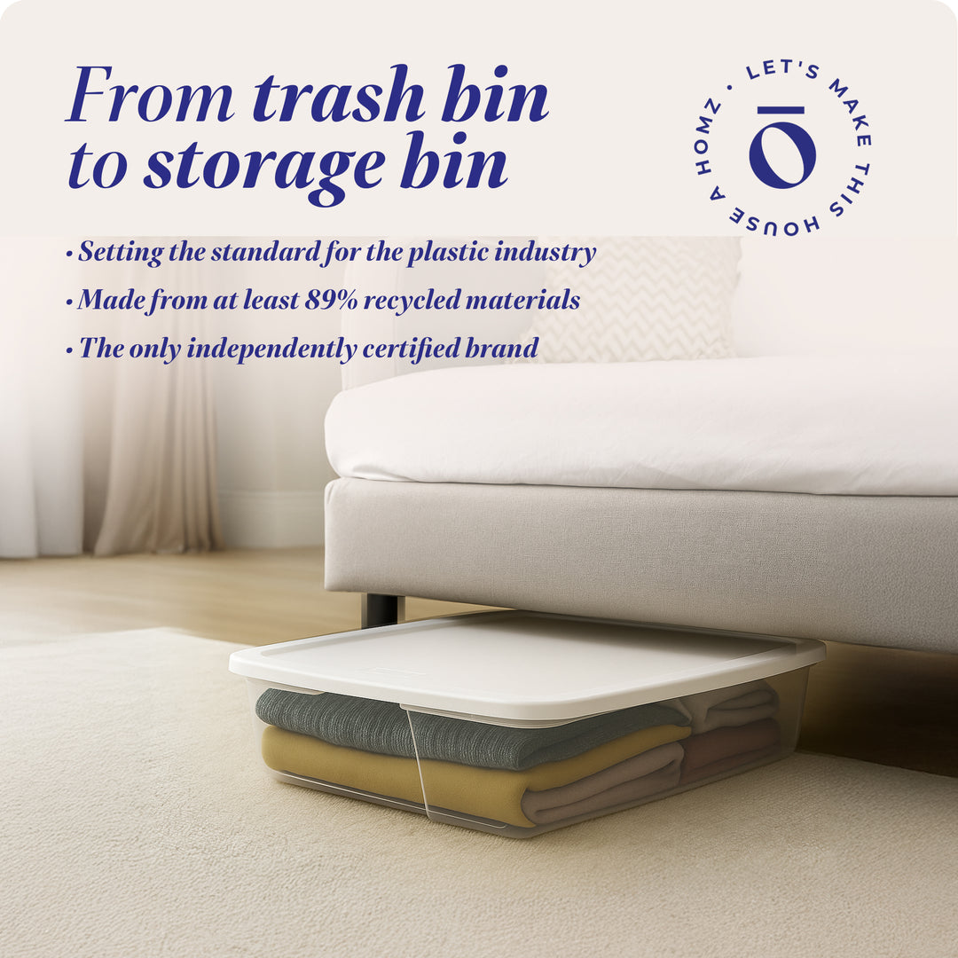 Homz 28 Qt Snaplock Clear Plastic Storage Container Bin with Secure Lid (4 Pack)