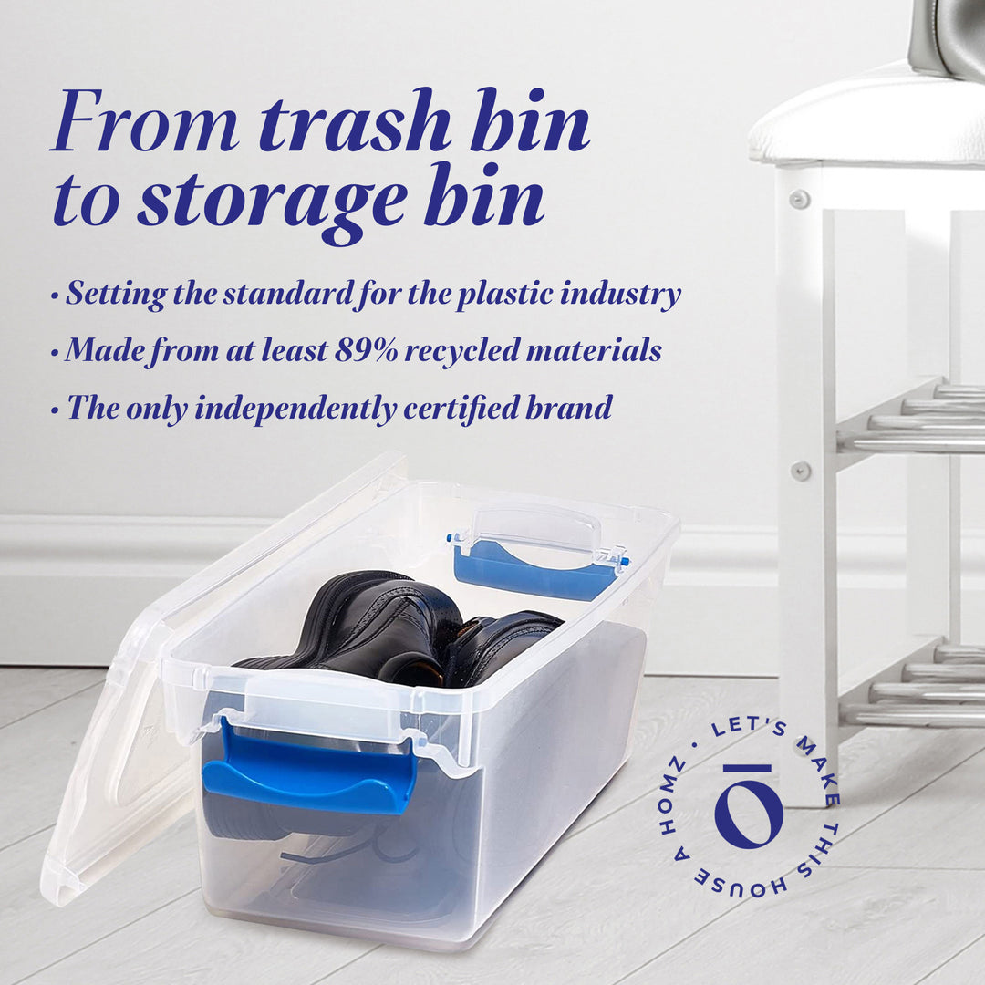 Homz 7.5 Quart Secure Latching Clear Plastic Stackable Storage Container, 5 Pack - VMInnovations