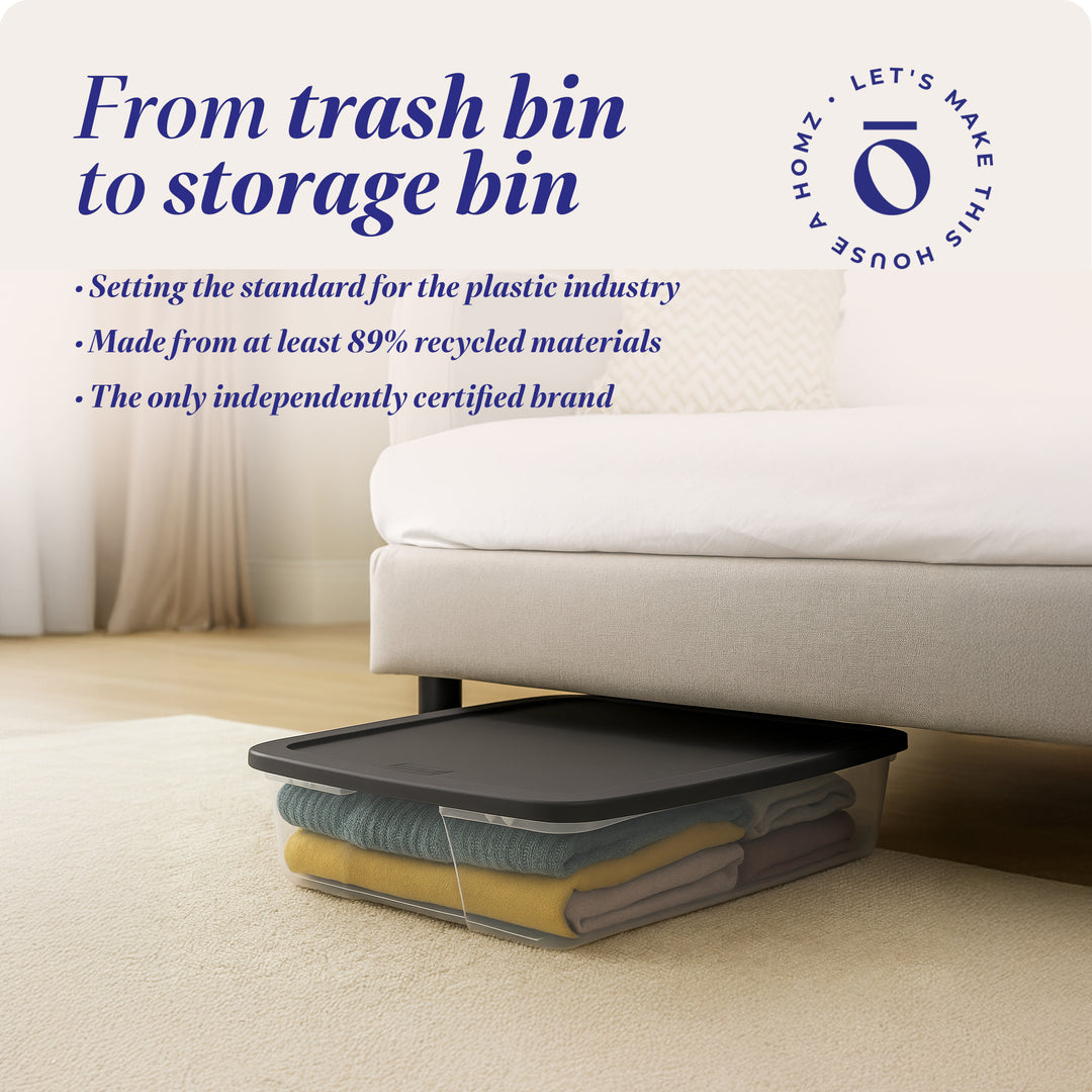 Homz Snaplock 28 Quart Clear Organizer Storage Container Bin with Lid, (4 Pack)