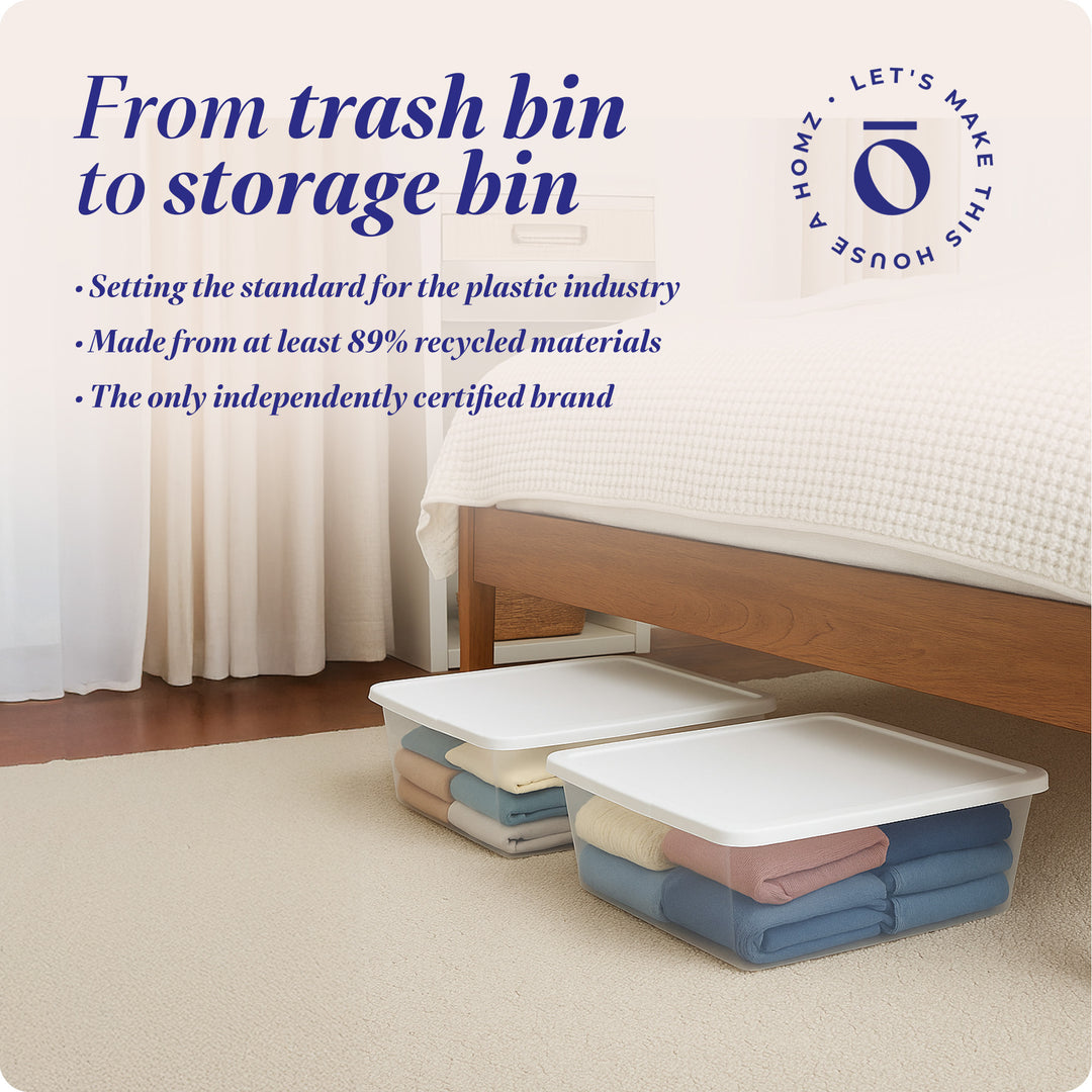 Homz 12 Qt Snaplock Clear Plastic Storage Container Bin with Secure Lid (8 Pack)