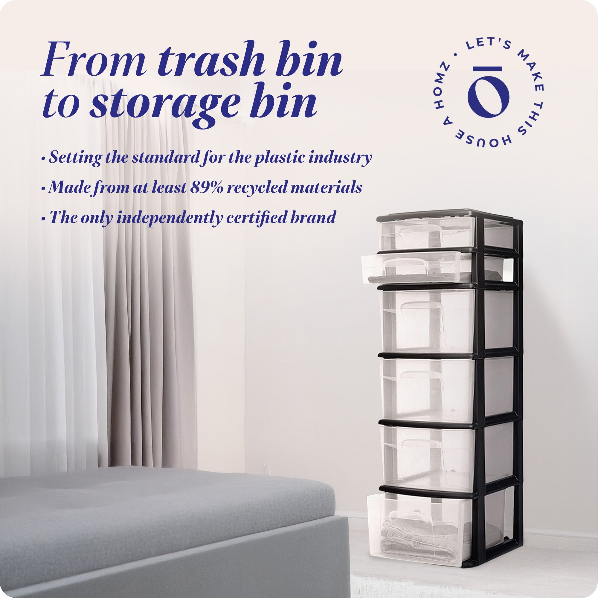 Homz Clear 6-Drawer Plastic Bedroom/Closet Organizer Black Frame(Open Box)