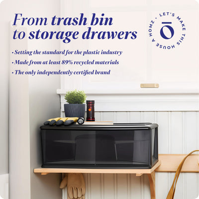Homz Plastic 1 Drawer Wide Storage Cart, Black Frame w/Smoke Drawer, 2 Pk (Used) - VMInnovations