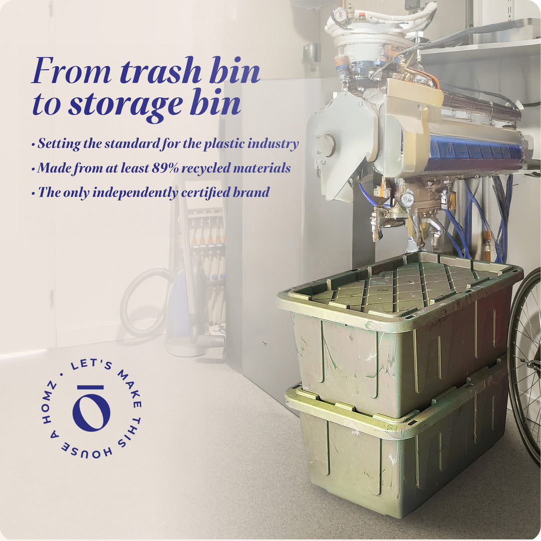 HOMZ Durabilt 27 Gallon Heavy Duty Storage Tote with Lid, Green Camo (2Pk)(Used)